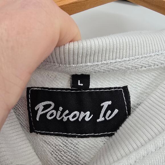 Poison Iv Men's Streetwear Graphic Distressed Sweatshirt T-Shirt White Red Large - Picture 4 of 11